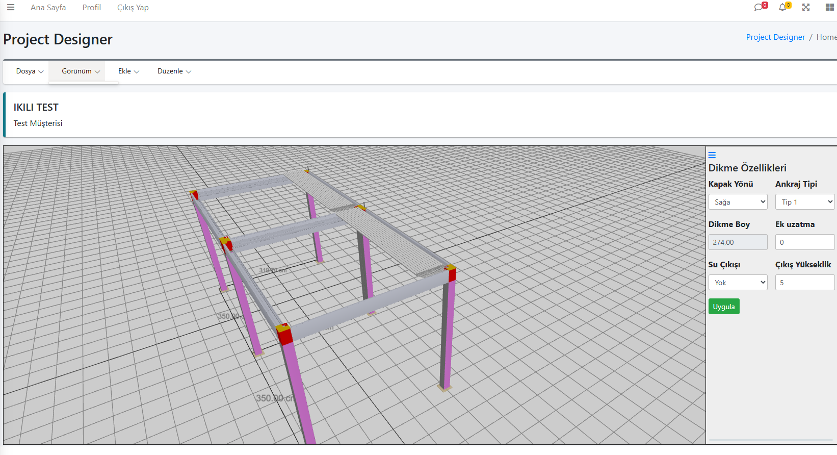 3D pergola proje çizimi